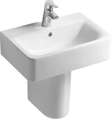 Раковина Ideal Standard Connect Cube E784401 55 белая, прямоугольная, с полупьедесталом