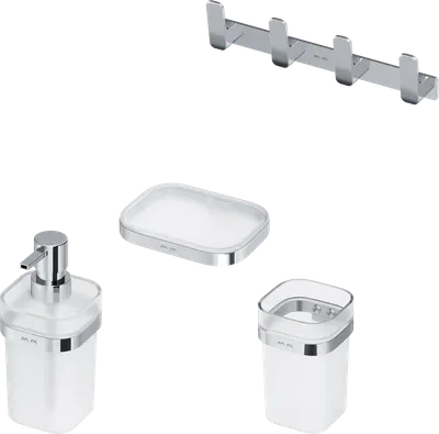Стакан AM.PM Func A8F34300 хром + Мыльница AM.PM Func A8F34200 хром + Дозатор AM.PM Func A8F36900 хром + Крючок AM.PM Func A8F35900 хром
