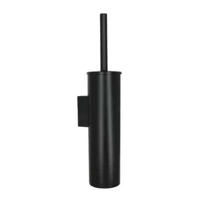 Ершик для унитаза Wasserkraft Elbe K-1087BLACK настенный, черный, с подставкой и держателем