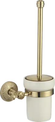 Ершик для унитаза Savol 58 b S-005894B настенный, белый, золото, с подставкой и держателем