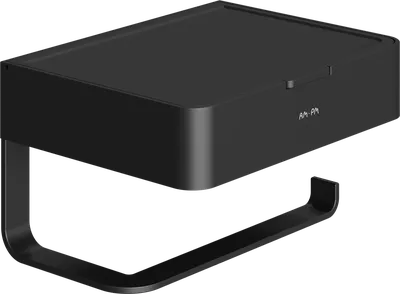 Держатель для туалетной бумаги AM.PM Inspire 2.0 AA50A341522 настенный, матовый черный, с полкой