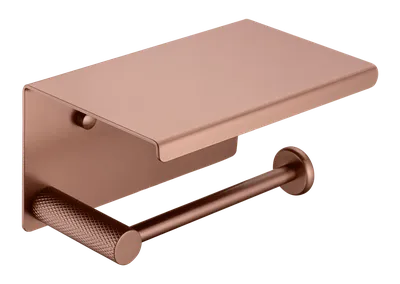 Держатель для туалетной бумаги Boheme Uno 10971-BRB настенный, brushed bronze, с полкой