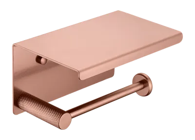 Держатель для туалетной бумаги Boheme Uno 10971-CB настенный, copper brushed, с полкой