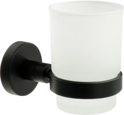 Стакан для ванной Fixsen Comfort Black FX-86006 настенный, черный, стеклянный