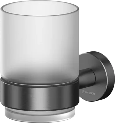 Стакан для ванной WHITECROSS Ergo ER2230GM настенный, вороненая сталь, стеклянный