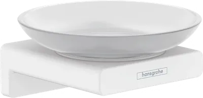 Мыльница Hansgrohe AddStoris 41746700 настенная, стеклянная, белая