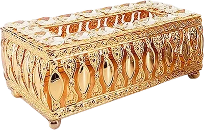 Коробка для салфеток Kassatex Crystal Gold CRT-TH-GD настольная