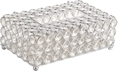 Коробка для салфеток Kassatex Crystal Round CRD-TH-SLV настольная