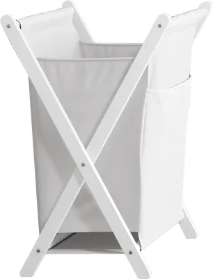 Корзина для белья Wasserkraft Nau WB-773-L 111, 9 л, напольная, белая, квадратная, текстиль, дерево