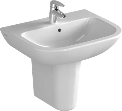 Раковина VitrA S20 5502B003 55 глянцевая белая, с полупьедесталом