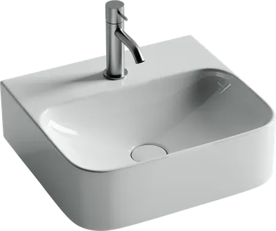 Раковина маленькая в туалет Ceramicanova Aura 44 глянцевая белая, прямоугольная
