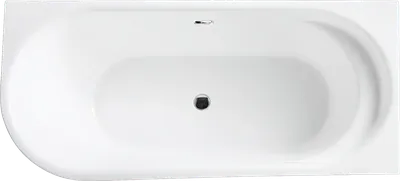 Акриловая ванна BelBagno BB410-1500-780-R без опоры 150x80 см, правая, пристенная, белая, со сливом-переливом