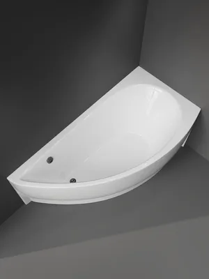 Акриловая ванна STWORKI Лунд R 150x75 см, угловая, правая, пристенная, белая, асимметричная, с каркасом