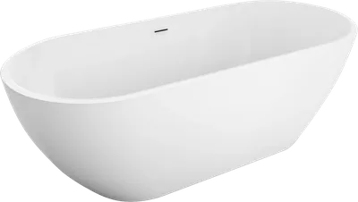 Акриловая ванна BelBagno Uno BB701 160x75 см, отдельностоящая, белая, овальная, на ножках, со сливом-переливом, с донным клапаном