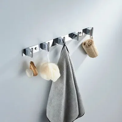 Крючки для ванной и кухни / планка с 5 крючками Shevanik SG5751, хром