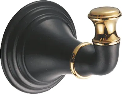 Крючок Fixsen Luksor FX-71605B золото, черный, на шурупах