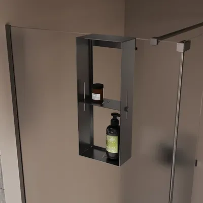 Полка для душа Veconi Grange GN-GR-C9 подвесная, графит брашинг
