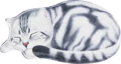 Коврик Carnation Home Fashions 3D Cat White 40x76 см, для ванной, рисунок, серый