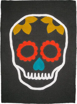 Коврик Moroshka Los Muertos A66-20 60x1,5 см, для ванной, желтый, серый