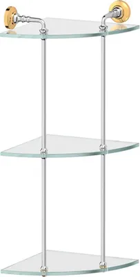 Полка для душа 3SC Stilmar STI 119 угловая, подвесная, глянцевый хром, золото
