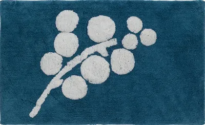 Коврик Creative Bath Indigo Blossoms R1271BLU 56x53 см, для ванной, рисунок, синий