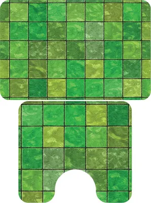 Комплект ковриков Veragio Carpet VR.CPT-7200.11 Flora 68x45 см, для туалета, рисунок, зеленый
