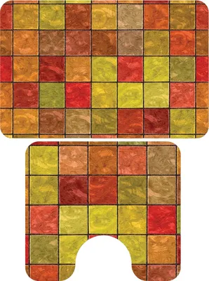 Комплект ковриков Veragio Carpet VR.CPT-7200.09 Terra 68x45 см, для туалета, рисунок, мультиколор