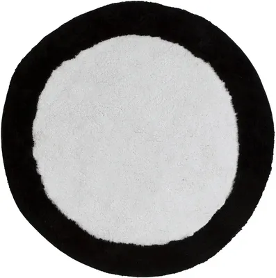 Коврик Creative Bath Metro Circles Metro Circles R1263WB 63x63 см, для ванной, белый, черный
