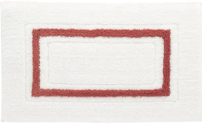 Коврик Kassatex Framed Stripe White/Paprika FSP-510-WPR 79x51 см, для ванной, белый