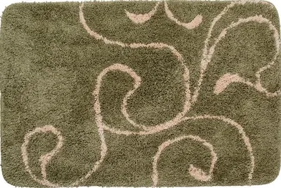 Коврик IDDIS Flower Lace Green 90x60 см, для ванной, зеленый, рисунок
