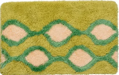 Коврик IDDIS Curved Lines Green 80x50 см, для ванной, зеленый