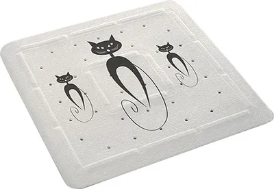 Коврик Bacchetta Cats 55x55 см, для ванной, рисунок, белый
