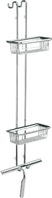 Полка для душа Emco System 2 3566 001 06 подвесная, глянцевый хром, с крючками, на присосках