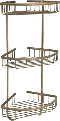 Полка для душа Veragio Basket VR.GFT-9067.BR угловая, подвесная, бронза, с крючками