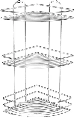 Полка для душа Tekno-tel BK023 угловая, подвесная, глянцевый хром