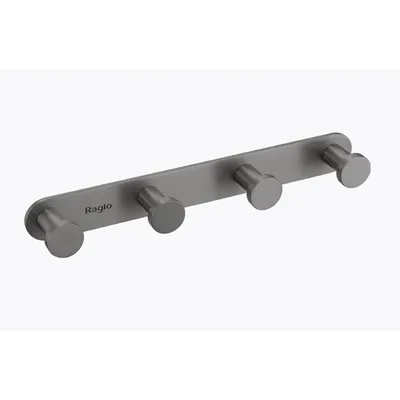 Планка с 4 крючками для ванной комнаты Raglo R300.054.09, графит